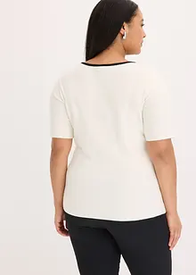 Maglione in filato fine con bordo a contrasto, bonprix