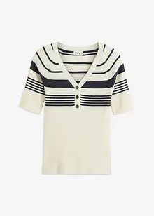 Maglione in filato fine con bottoni decorativi, bonprix