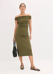 Abito midi con spalle scoperte, bonprix