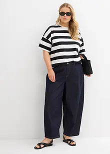 Jeans cropped a palloncino ultra morbidi, vita media, bonprix