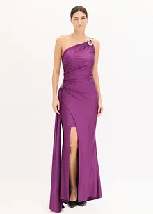 Abito lungo con strass e arricciature, bonprix