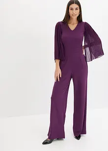 Tuta in jersey con maniche plissettate in fine chiffon, bonprix
