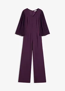Tuta in jersey con maniche plissettate in fine chiffon, bonprix