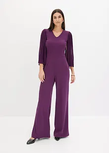 Tuta in jersey con maniche plissettate in fine chiffon, bonprix