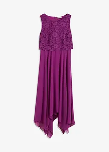 Abito midi in chiffon con pizzo, bonprix