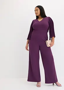 Tuta in jersey con maniche plissettate in fine chiffon, bonprix