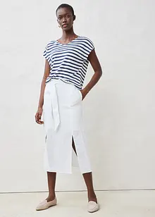 Maglia in lino con maniche a pipistrello e scollo a V, bonprix