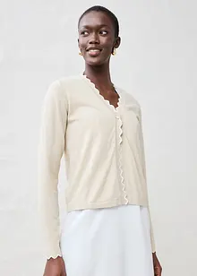 Cardigan in filato fine misto seta, bonprix