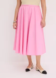 Gonna midi in misto cotone elasticizzato, bonprix