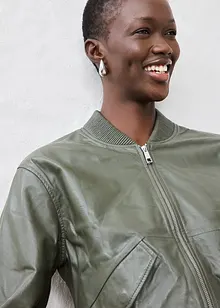 Bomber in nappa di agnello, bonprix