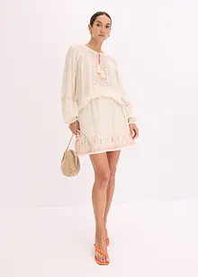Blusa oversize con ricamo, bonprix