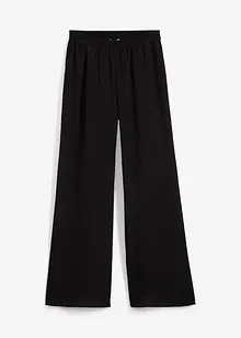 Pantaloni in misto viscosa crinkle strutturato, bonprix