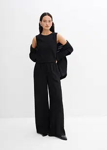 Pantaloni in misto viscosa crinkle strutturato, bonprix