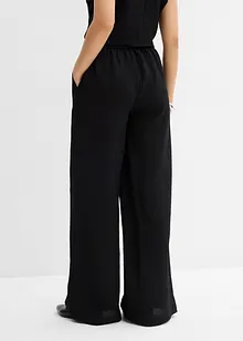 Pantaloni in misto viscosa crinkle strutturato, bonprix