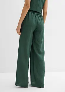 Pantaloni in misto viscosa crinkle strutturato, bonprix