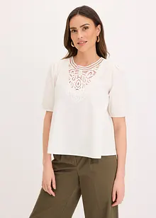 Blusa a maniche corte con pizzo, bonprix
