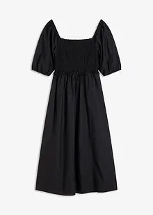 Abito midi con maniche a sbuffo e dettaglio smock, bonprix