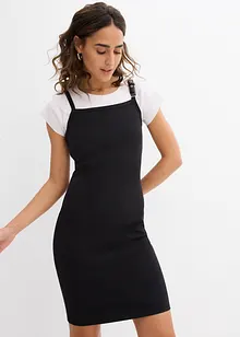 Abito con spalline e bordo a contrasto, bonprix