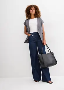 Jeans wide leg, vita media, bonprix