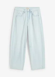 Jeans cropped a palloncino, vita media, bonprix