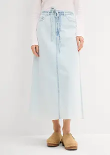 Gonna midi in jeans super soft, vita media, bonprix