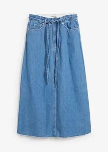 Gonna midi in jeans super soft, vita media, bonprix