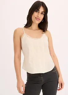 Top in puro cotone con ricamo traforato, bonprix