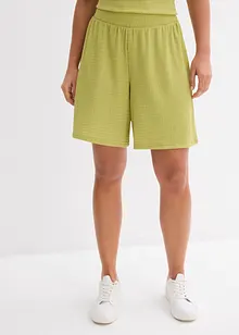 Shorts con elastico in vita in crêpe stropicciato, bonprix