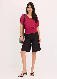 Maglia con fondo smock, bonprix