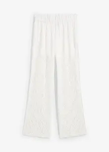 Pantaloni con elastico in vita e pizzo, bonprix