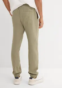 Pantaloni in mussola con elastico in vita regular fit, tapered, bonprix