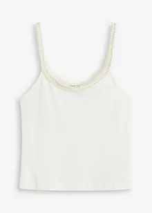 Top con spalline sottili e dettaglio gioiello, bonprix