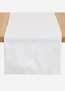 Runner tavolo in cotone biologico con ricamo traforato, bonprix
