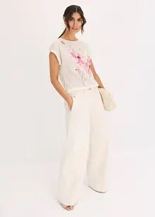 Maglia con inserto in satin, bonprix