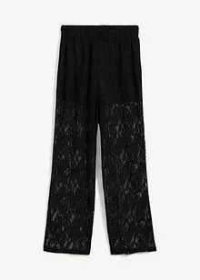 Pantaloni con elastico in vita e pizzo, bonprix