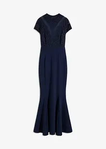 Abito lungo con pizzo e mesh, bonprix