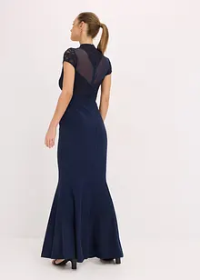 Abito lungo con pizzo e mesh, bonprix