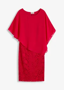 Abito in pizzo con mantella in chiffon fine, bonprix