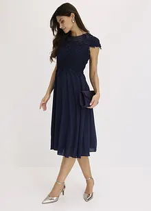 Abito midi in delicato tulle con pizzo, bonprix