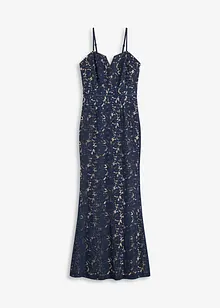 Abito di pizzo con spalline e fascetta in satin, bonprix