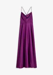 Abito in satin operato con spalline, bonprix