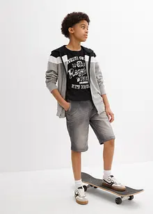 Bermuda di jeans in felpa, regular fit, bonprix