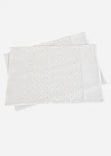 Tovagliette americane in cotone biologico con ricami (pacco da 2), bonprix