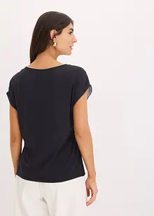 Maglia con inserto in satin, bonprix