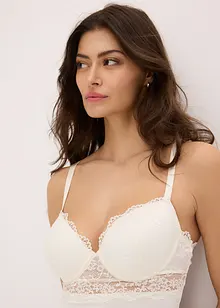Canotta con reggiseno integrato in microfibra liscia, bonprix