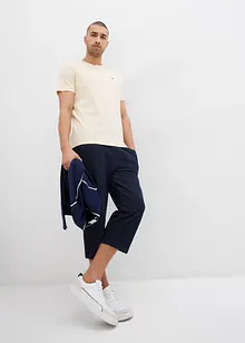 Pinocchietti in felpa effetto denim con cinta comoda, bonprix