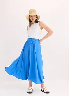 Gonna in twill con tessuto fluente misto viscosa, bonprix