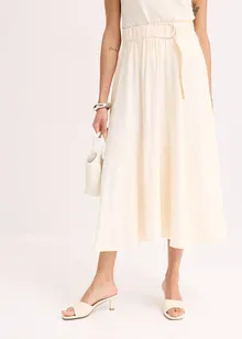Gonna in twill con tessuto fluente misto viscosa, bonprix