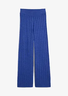 Pantaloni di maglia con elastico in vita e motivo traforato, bonprix