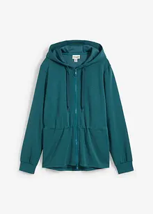 Felpa con zip, cappuccio ed elastico, bonprix